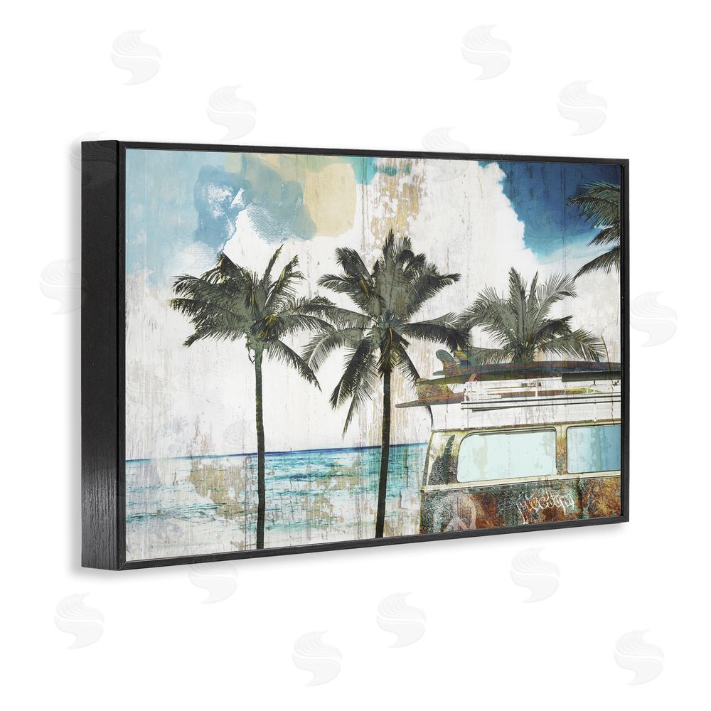 Sasha Beach Day Retro Vacation Black Framed Giclee Print Wall Art