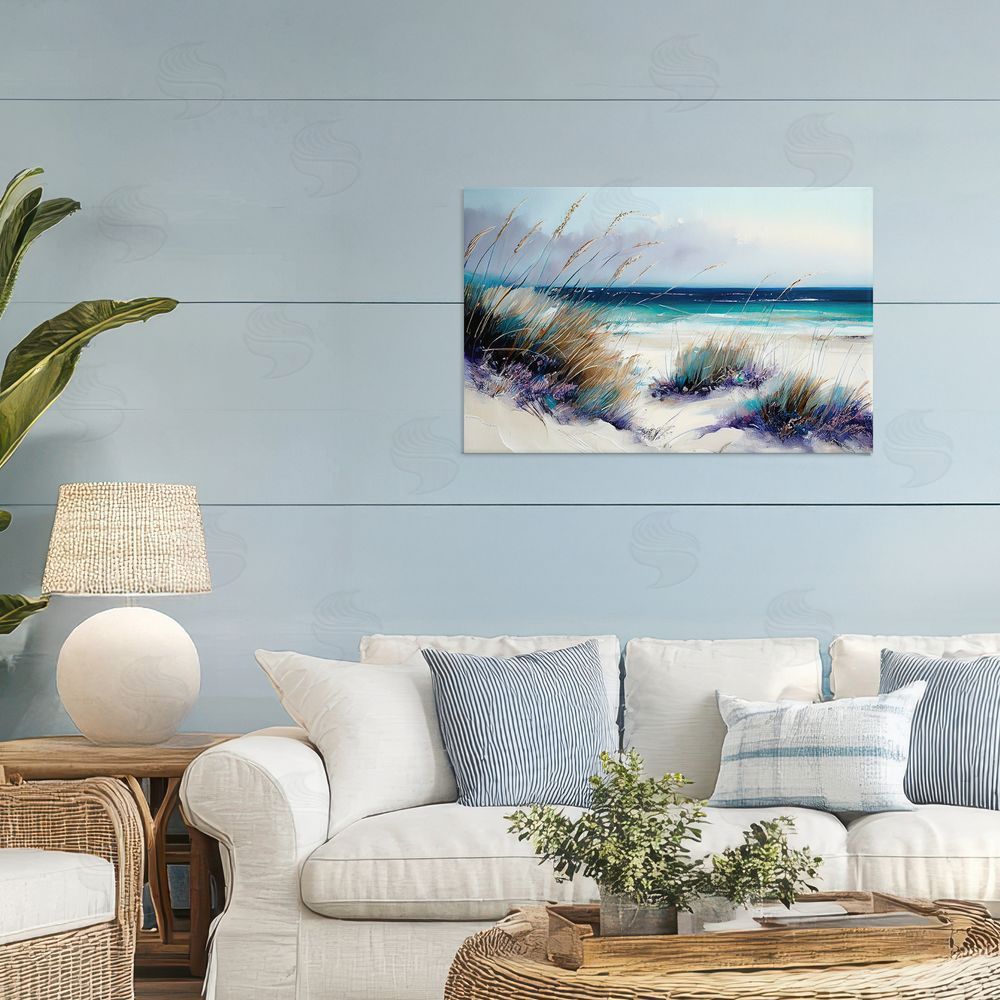 Sasha Euphoria Beach Dunes Stretched Canvas Wall Art Print in Room