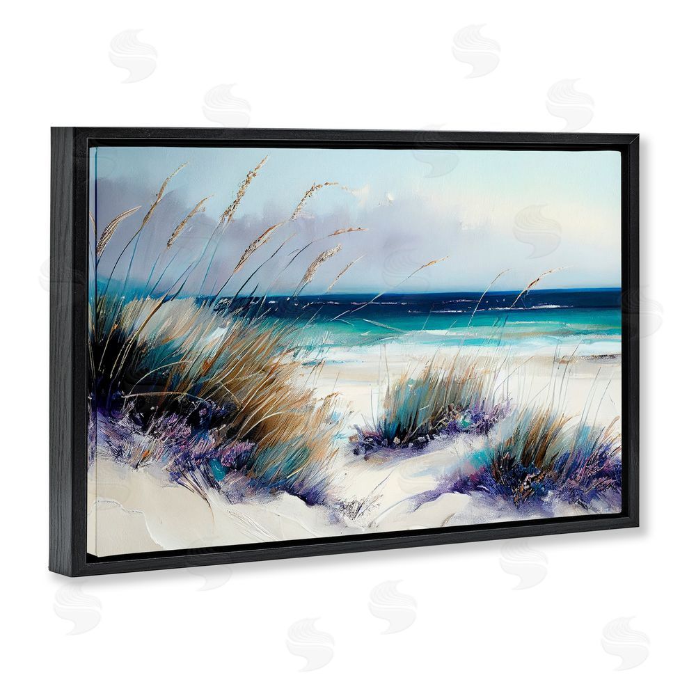 Sasha Euphoria Beach Dunes Black Floating Frame Canvas Wall Art Print