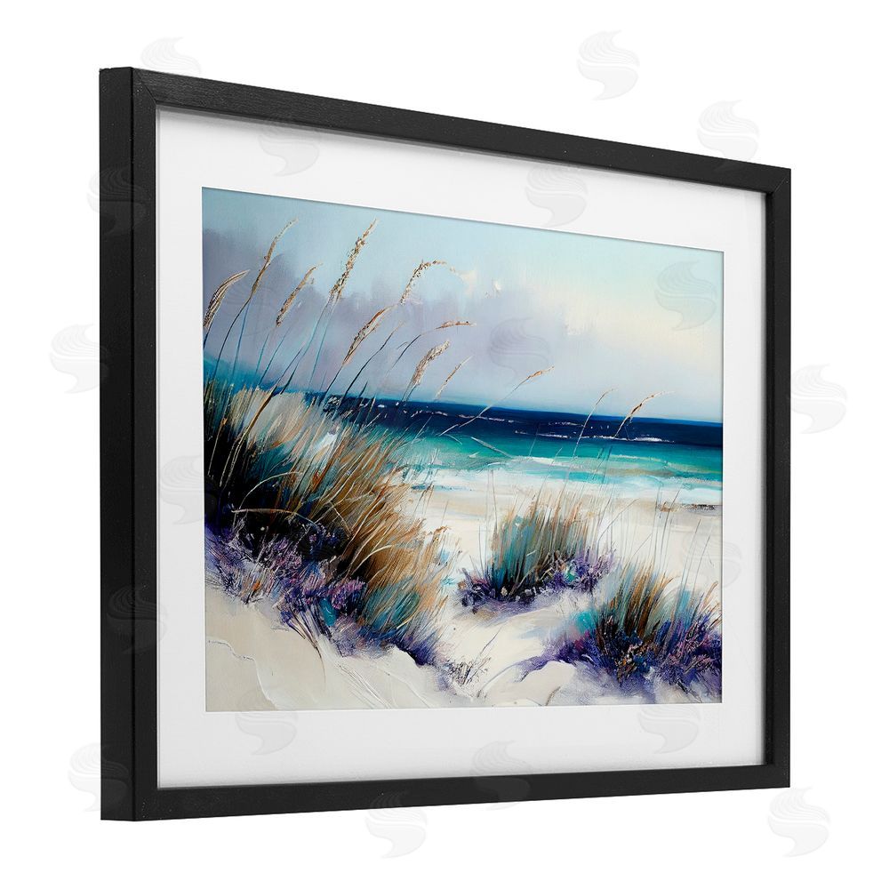Sasha Euphoria Beach Dunes Black Framed Print Under Glass Wall Art