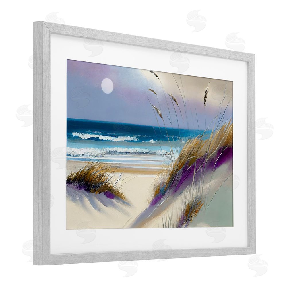 Sasha Beach Dunes Serenity Gray Framed Print Under Glass Wall Art