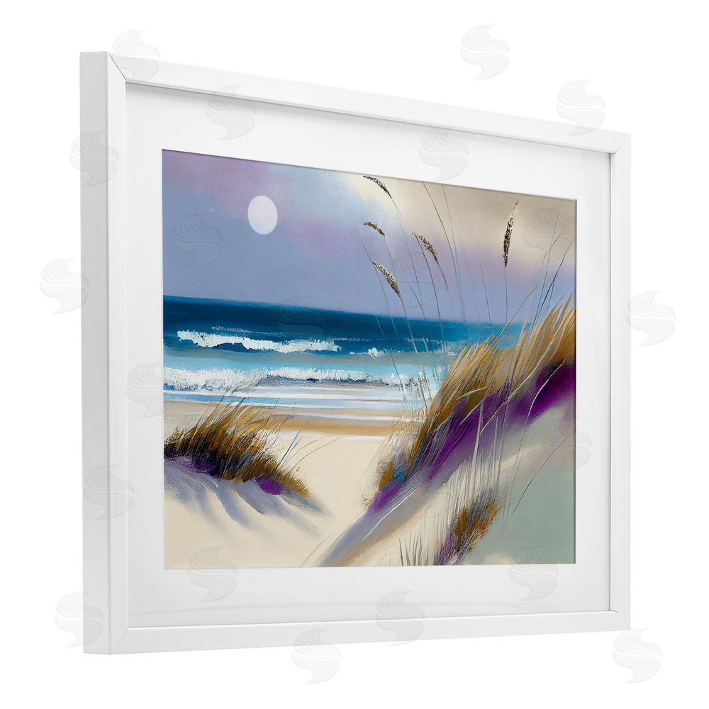 Sasha Beach Dunes Serenity White Framed Print Under Glass Wall Art
