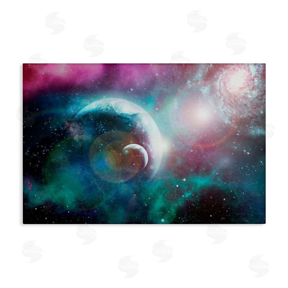 Ali Chris Eclipsing Cosmos Planets Stretched Canvas Wall Art Print