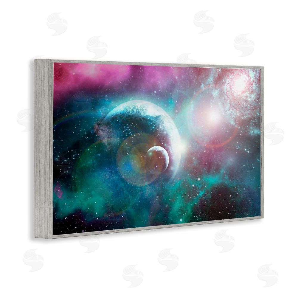 Ali Chris Eclipsing Cosmos Planets Gray Framed Giclee Print Wall Art
