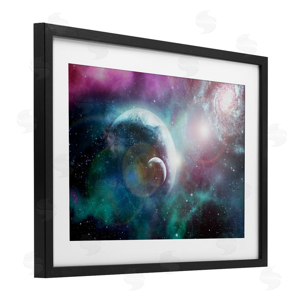 Ali Chris Eclipsing Cosmos Planets Black Framed Print Under Glass Wall Art