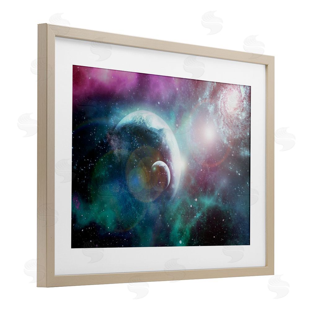 Ali Chris Eclipsing Cosmos Planets Brown Framed Print Under Glass Wall Art