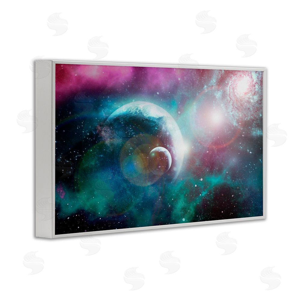 Ali Chris Eclipsing Cosmos Planets White Framed Giclee Print Wall Art