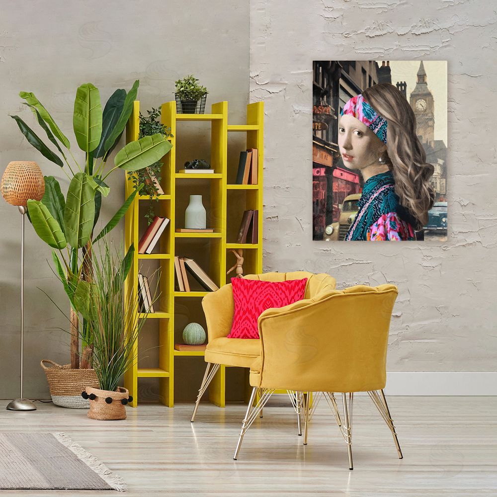 Sasha Carnaby Street Remix Painting Stretched Canvas Wall Art Print in Room