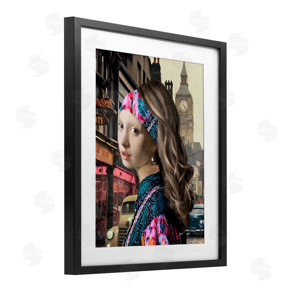 Sasha Carnaby Street Remix Painting Black Framed Print Under Glass Wall Art