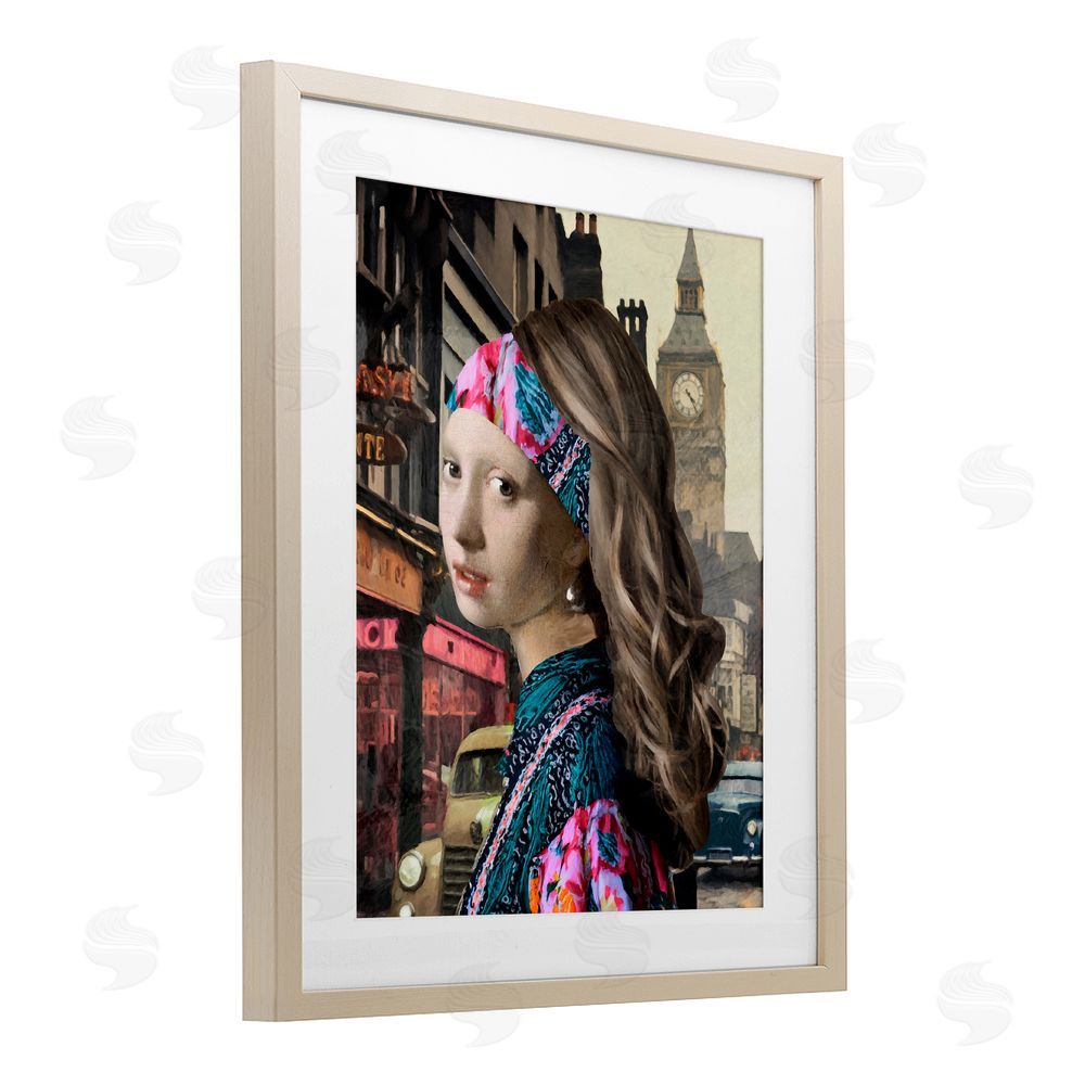 Sasha Carnaby Street Remix Painting Brown Framed Print Under Glass Wall Art