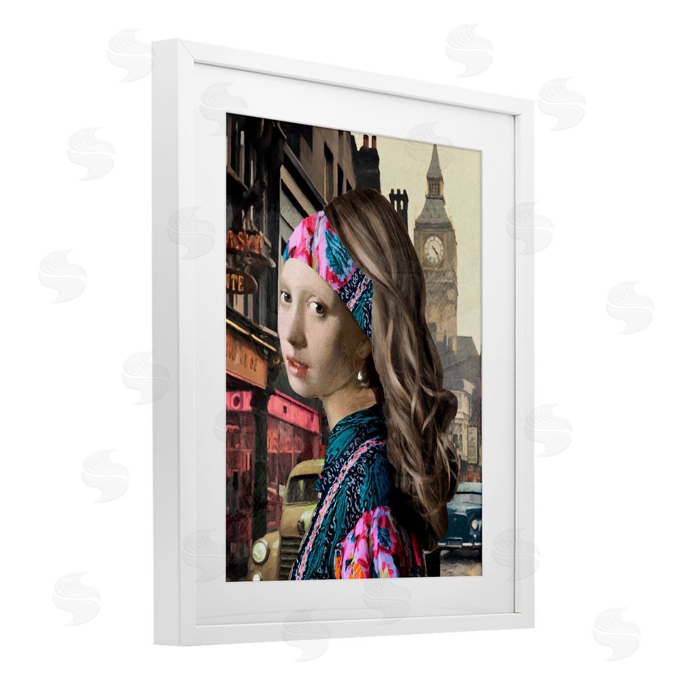 Sasha Carnaby Street Remix Painting White Framed Print Under Glass Wall Art