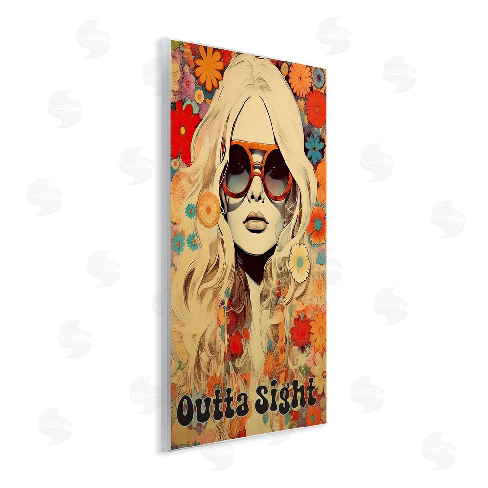 Sasha Outta Sight Hippie Girl Wooden Wall Plaque Art Print