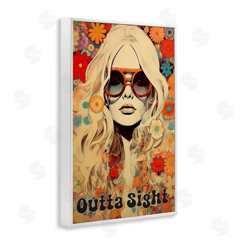 Sasha Outta Sight Hippie Girl White Framed Giclee Print Wall Art