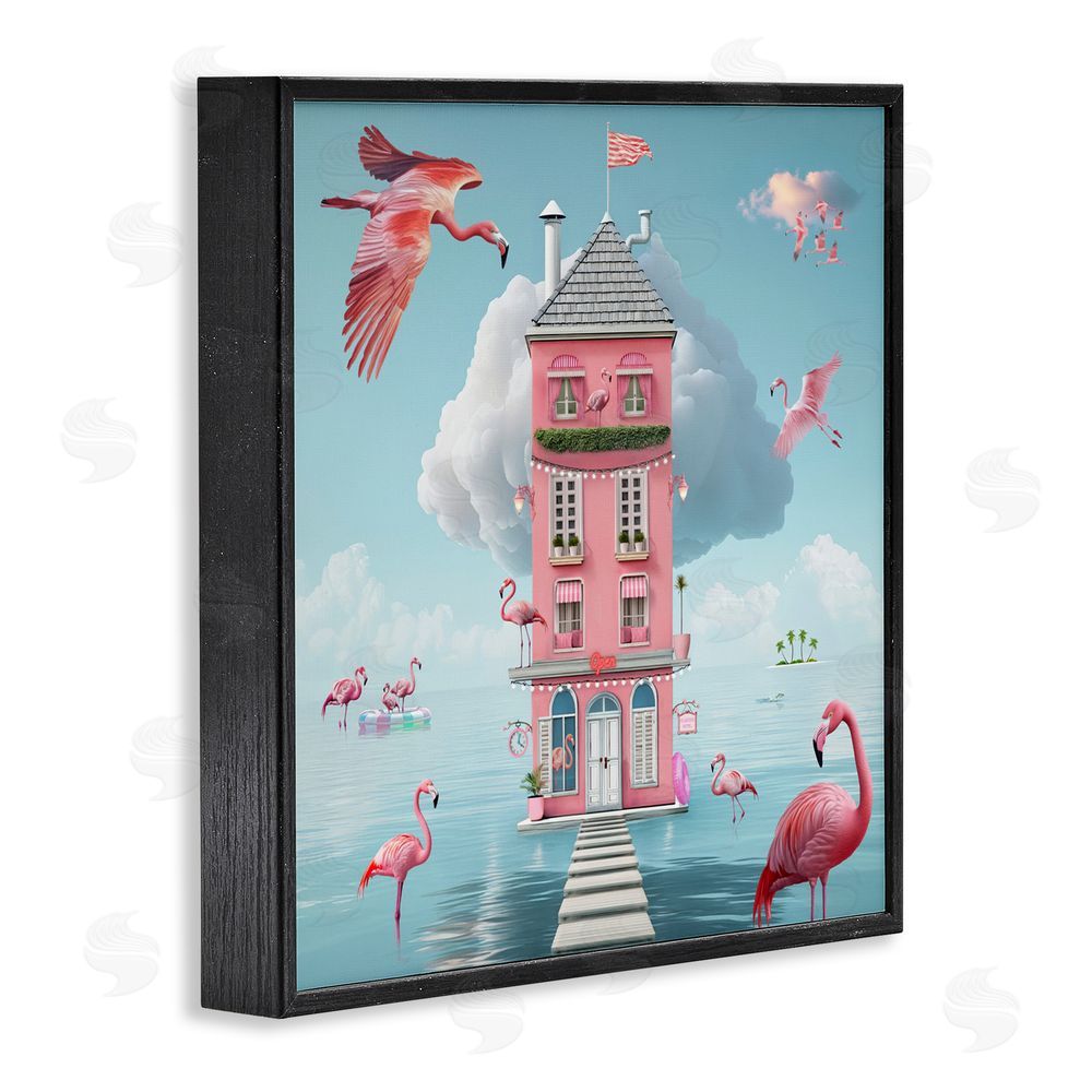 Lori Lea Studios Flamingo Hotel on Water Black Framed Giclee Print Wall Art