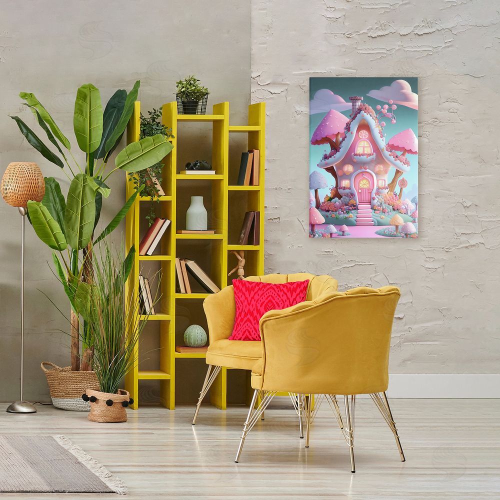 Sasha Magicville Candy Mushroom House Canvas Art on Wall