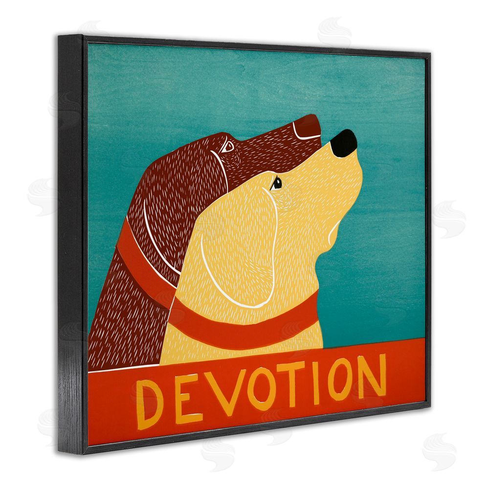 Stephen Huneck Devotion Dog Duo Black Framed Giclee Print Wall Art