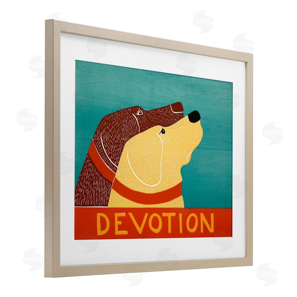 Stephen Huneck Devotion Dog Duo Brown Framed Print Under Glass Wall Art