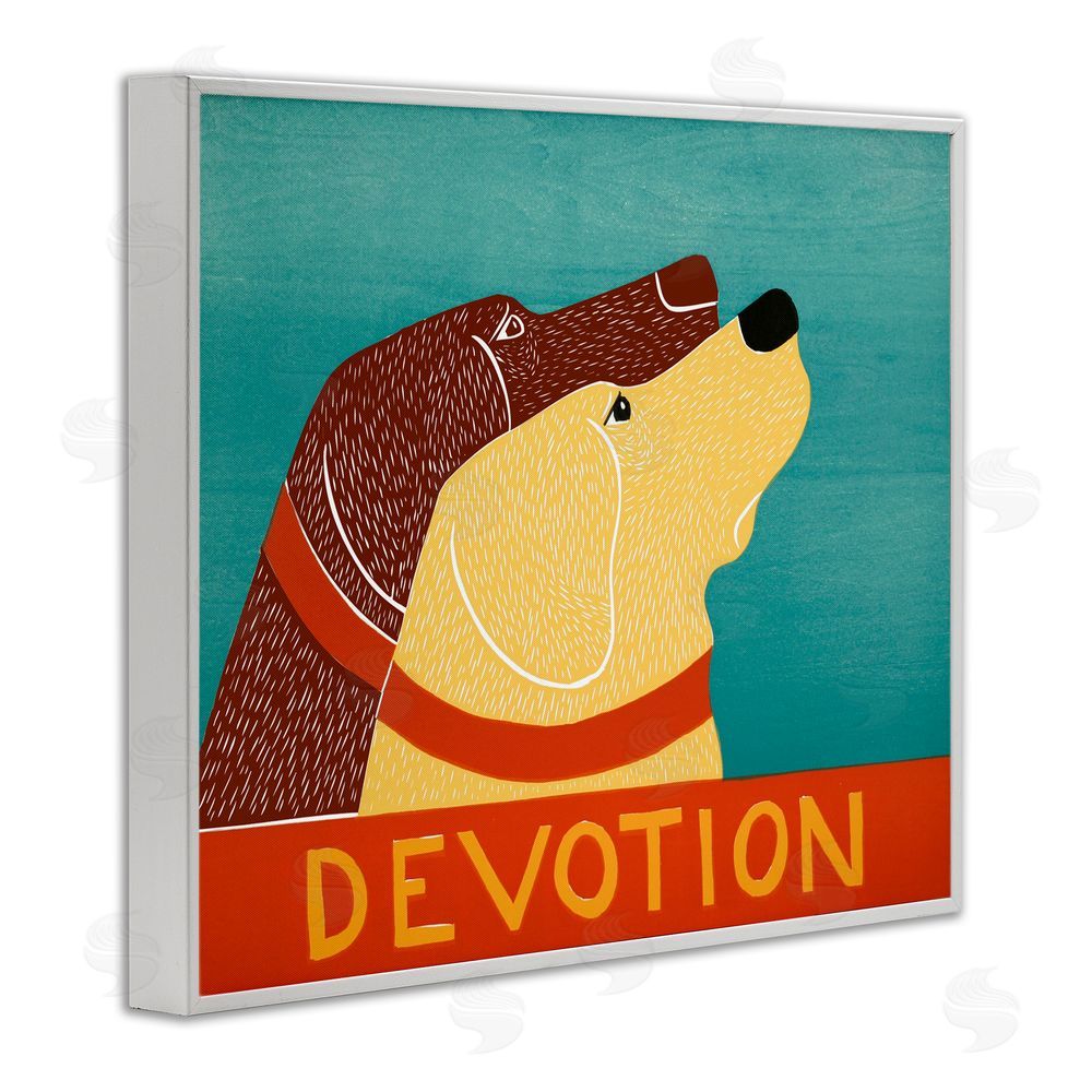 Stephen Huneck Devotion Dog Duo White Framed Giclee Print Wall Art