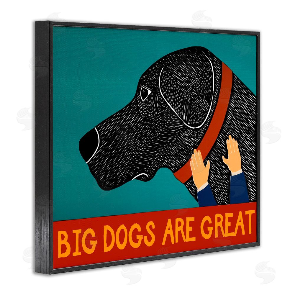Stephen Huneck Big Dogs Are Great Black Framed Giclee Print Wall Art