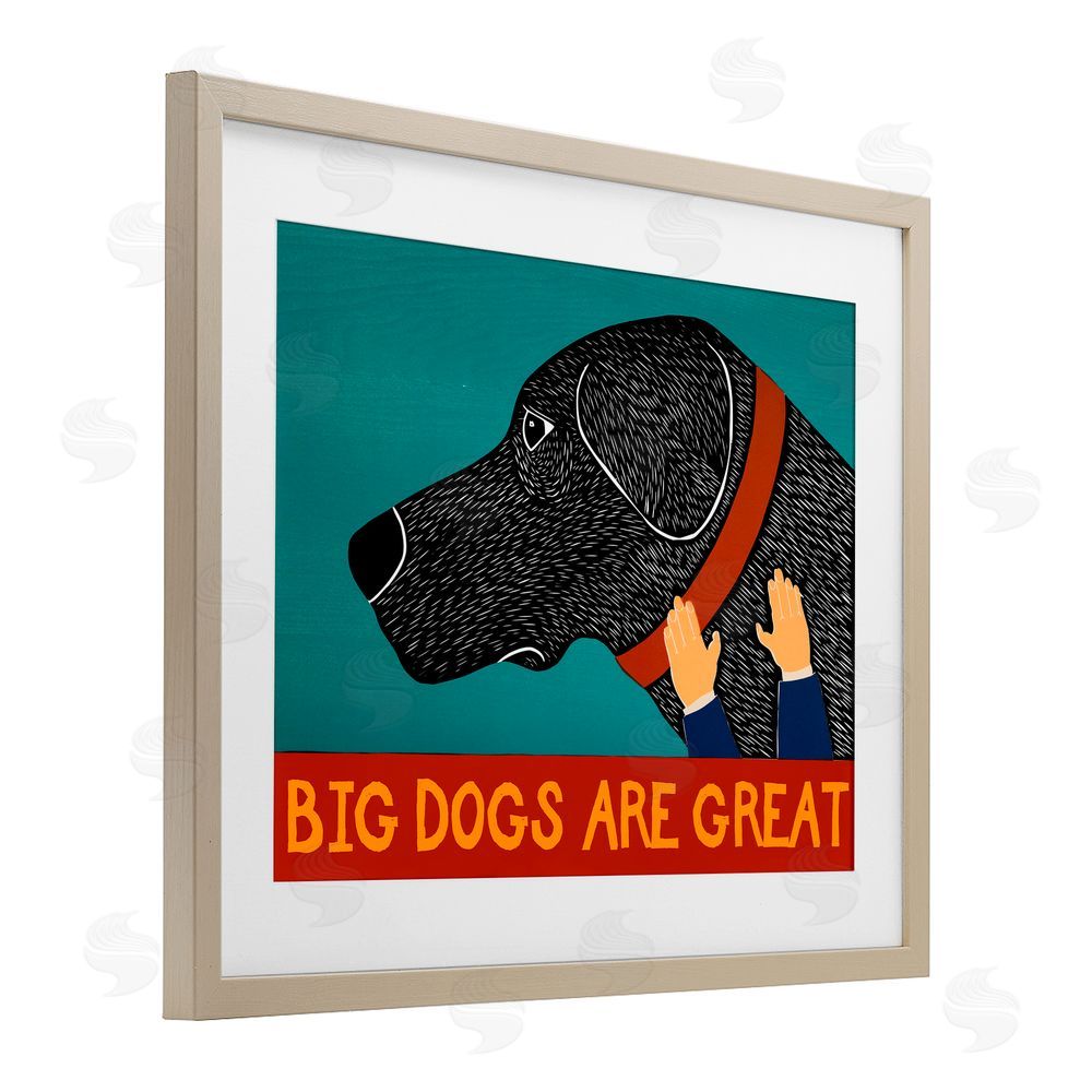 Stephen Huneck Big Dogs Are Great Brown Framed Print Under Glass Wall Art