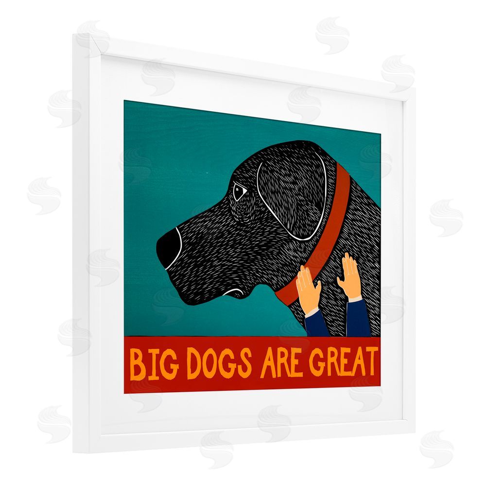 Stephen Huneck Big Dogs Are Great White Framed Print Under Glass Wall Art