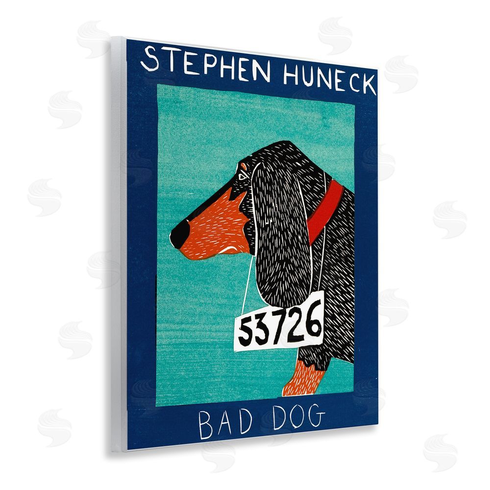 Stephen Huneck Bad Dog Dachshund Wooden Wall Plaque Art Print