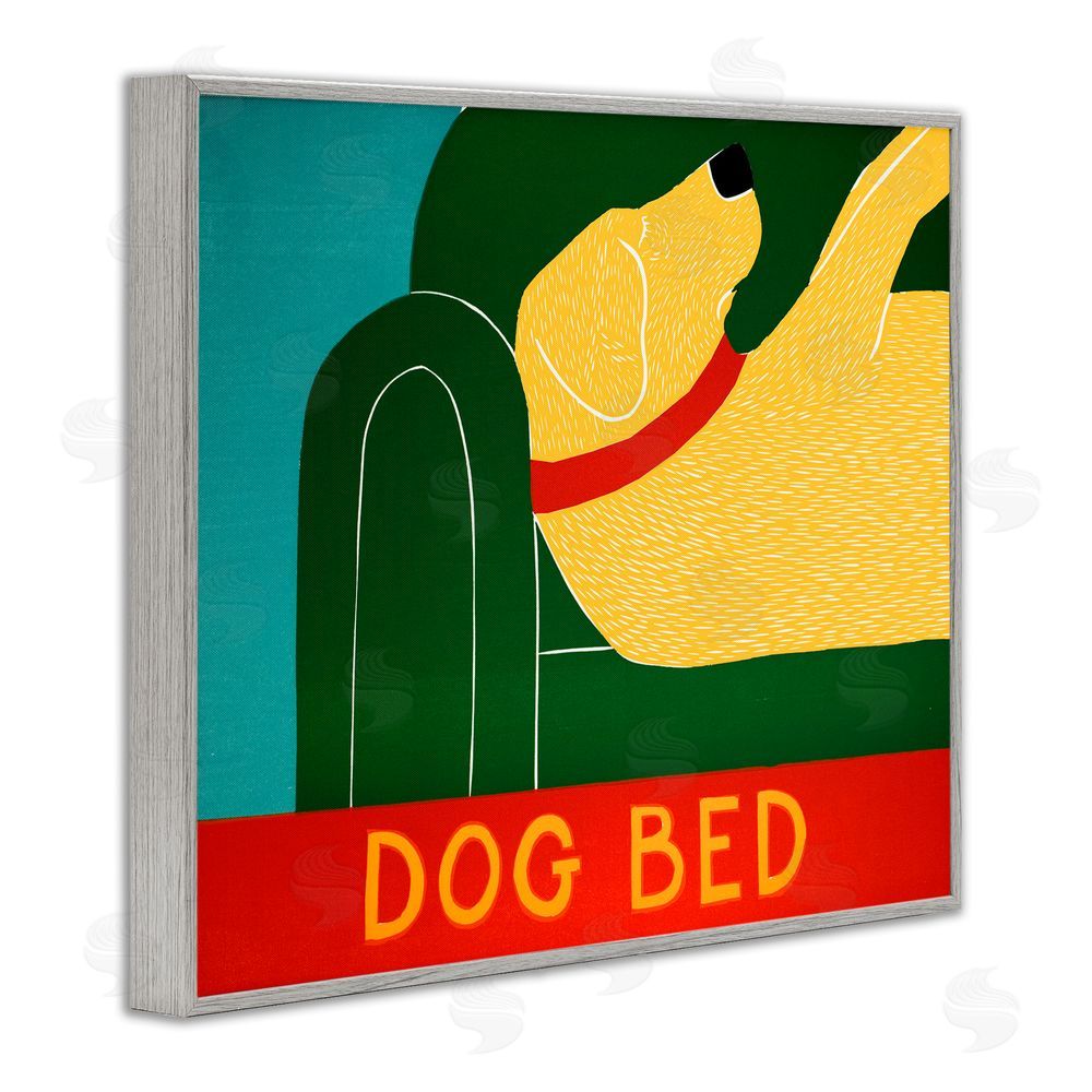 Stephen Huneck Dog Bed Labrador Gray Framed Giclee Print Wall Art