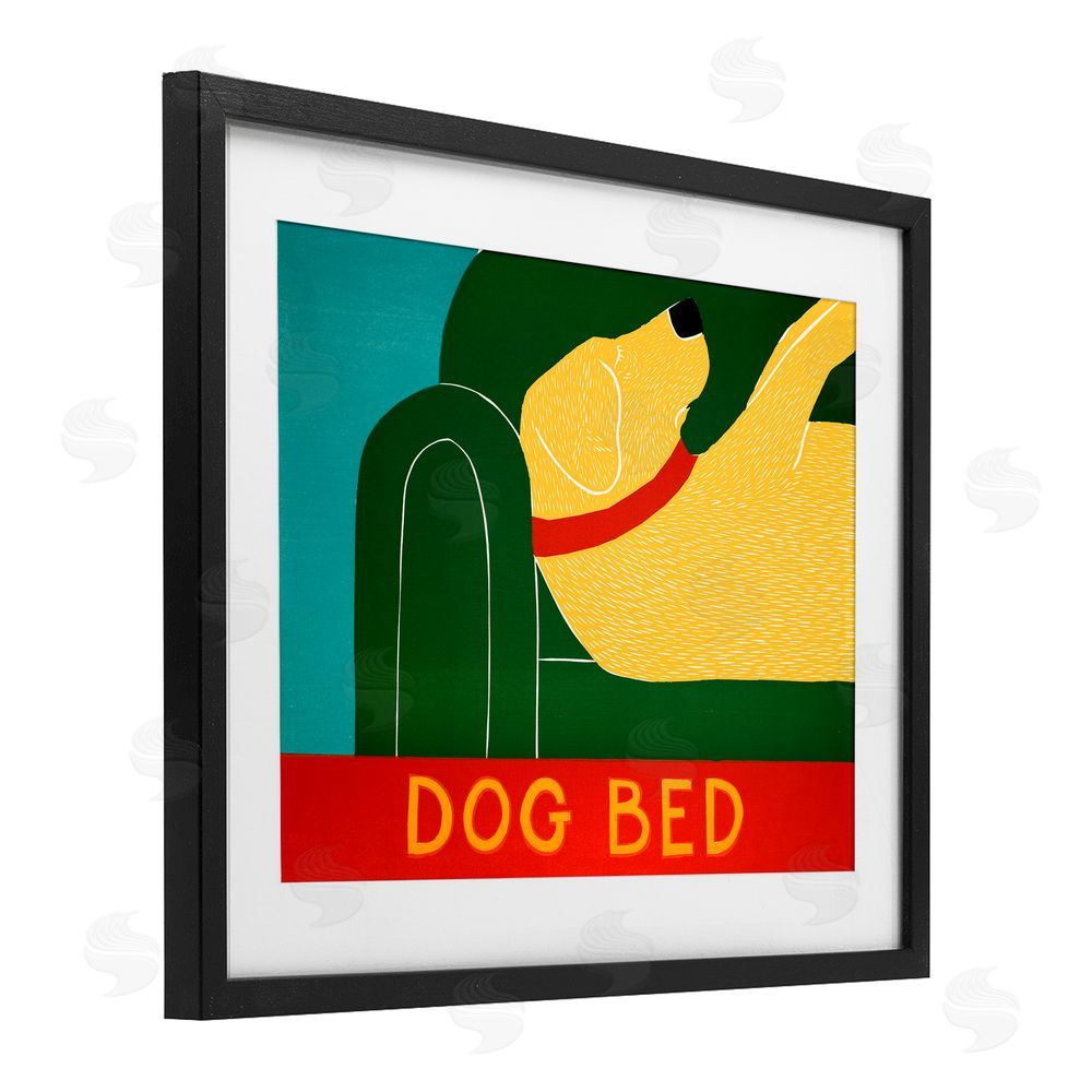 Stephen Huneck Dog Bed Labrador Black Framed Print Under Glass Wall Art