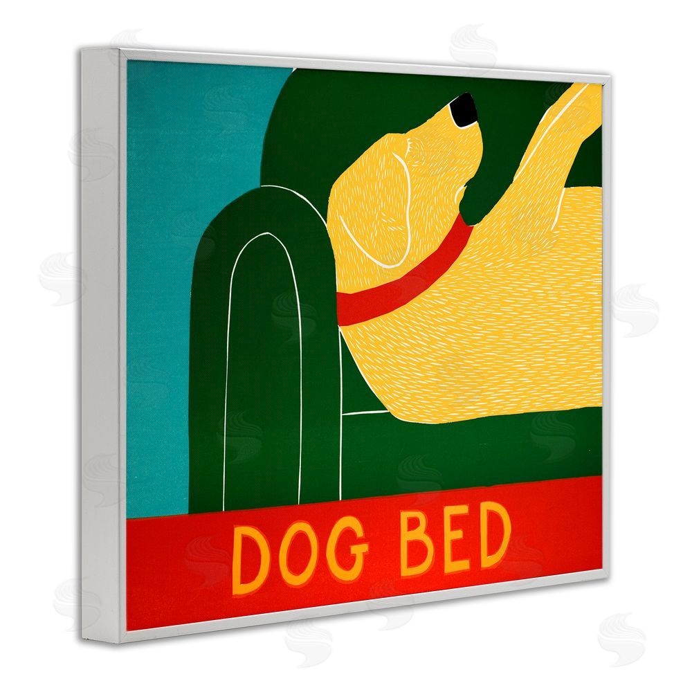 Stephen Huneck Dog Bed Labrador White Framed Giclee Print Wall Art