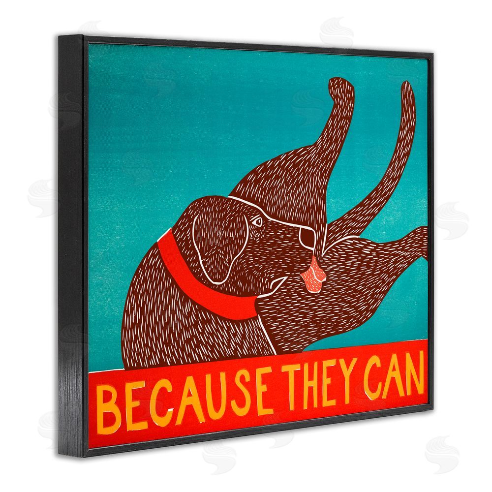 Stephen Huneck Because They Can Funny Dog Black Framed Giclee Print Wall Art