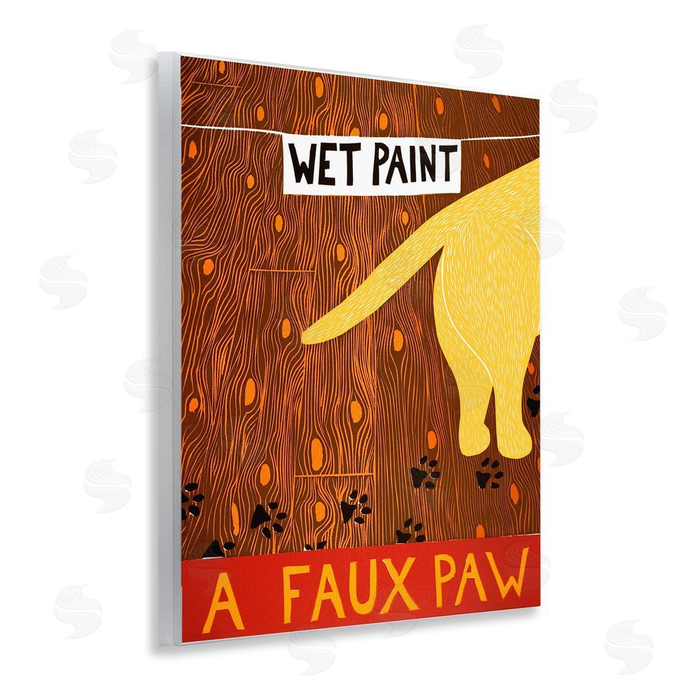 Stephen Huneck Wet Paint Faux Paw Wooden Wall Plaque Art Print