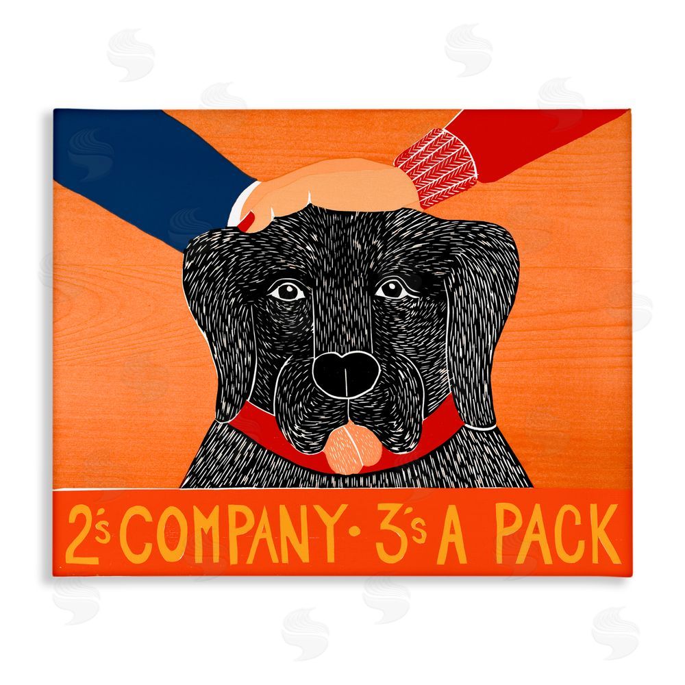 Stephen Huneck 2's Company Dog Stretched Canvas Wall Art Print
