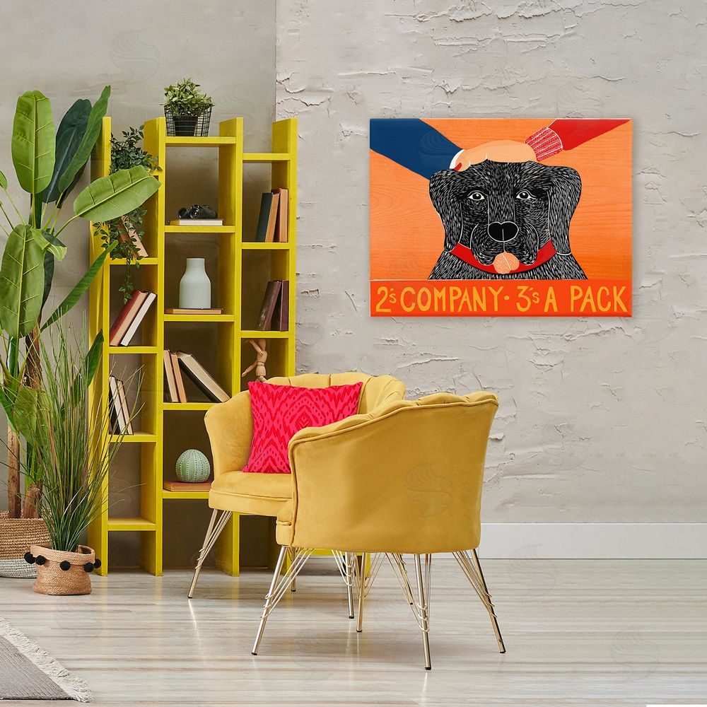 Stephen Huneck 2's Company Dog Stretched Canvas Wall Art Print in Room