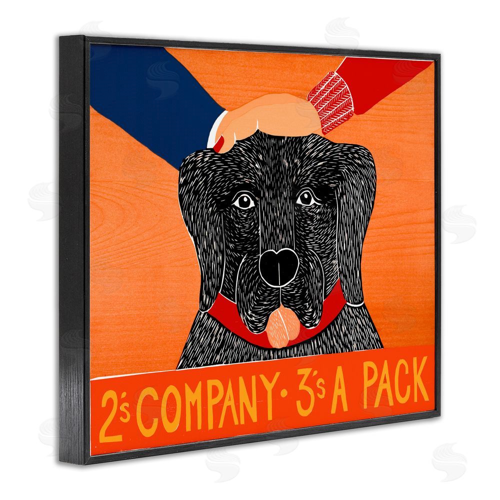 Stephen Huneck 2's Company Dog Black Framed Giclee Print Wall Art