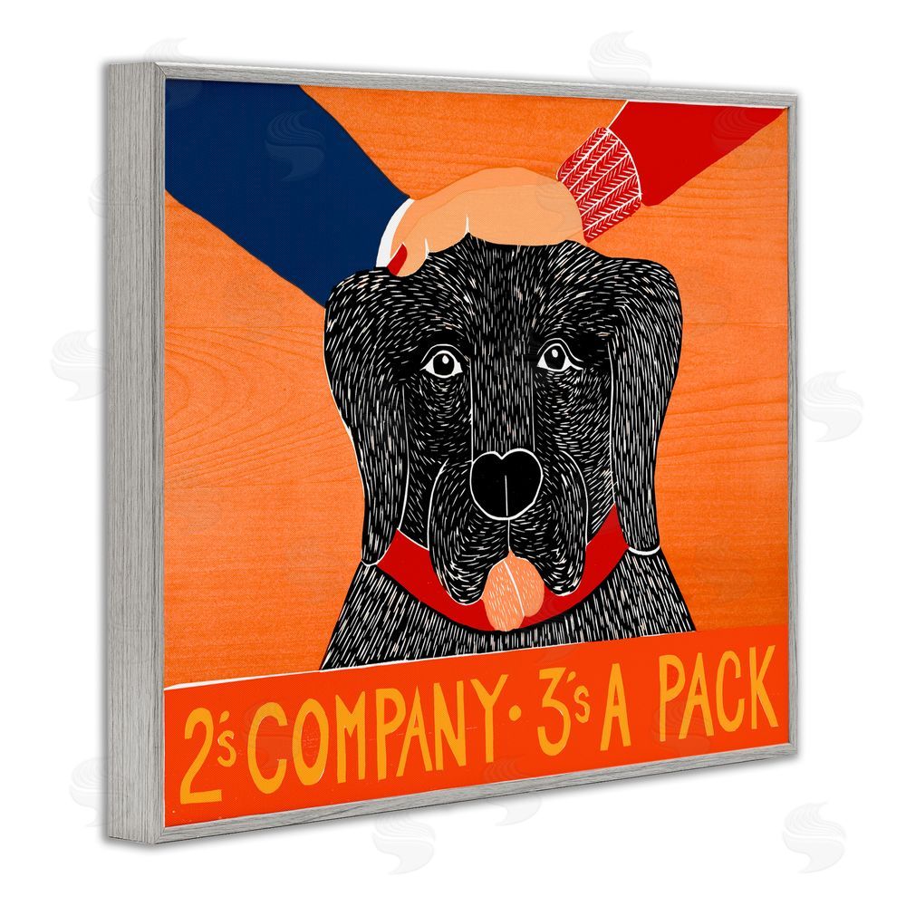 Stephen Huneck 2's Company Dog Gray Framed Giclee Print Wall Art