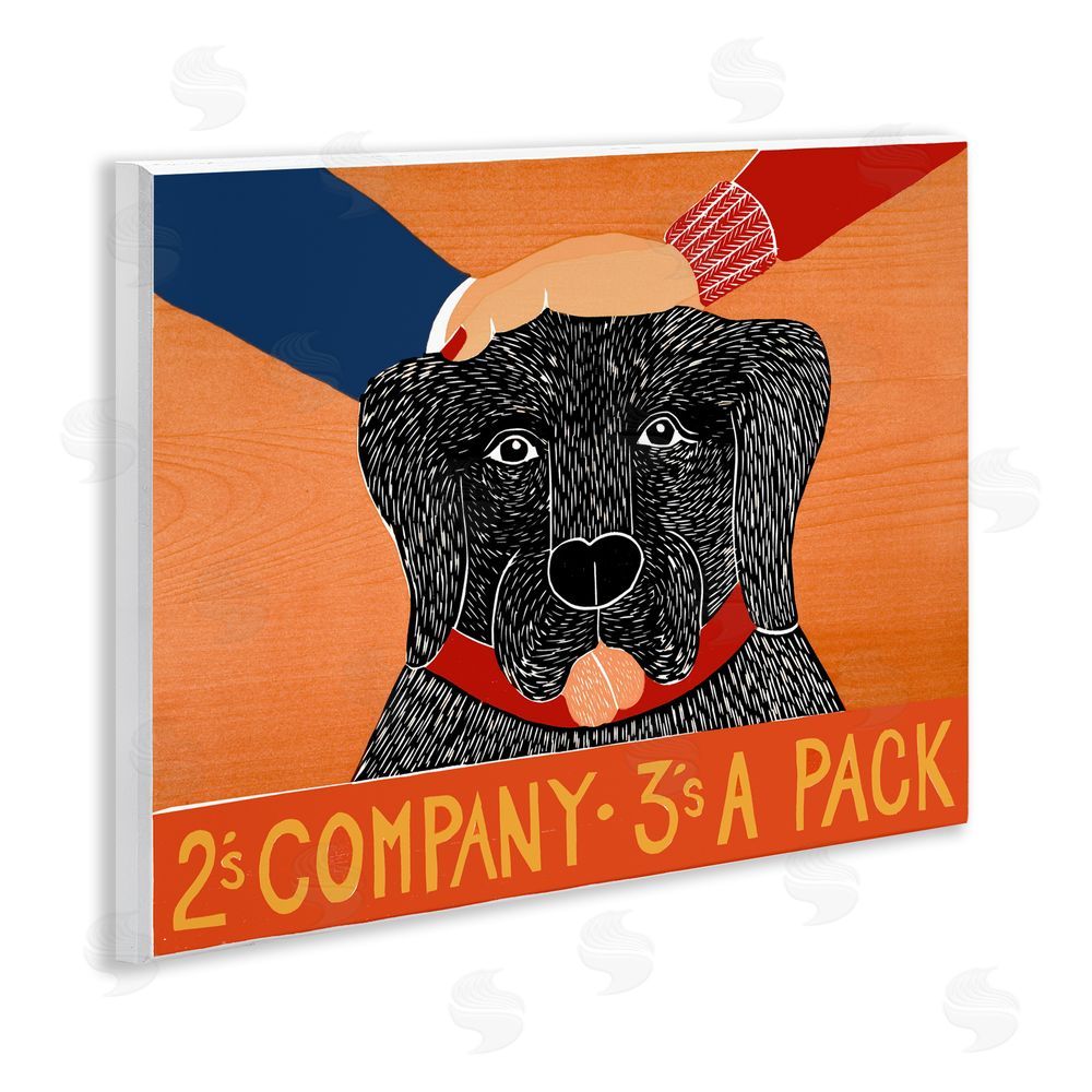 Stephen Huneck 2's Company Dog Wooden Wall Plaque Art Print