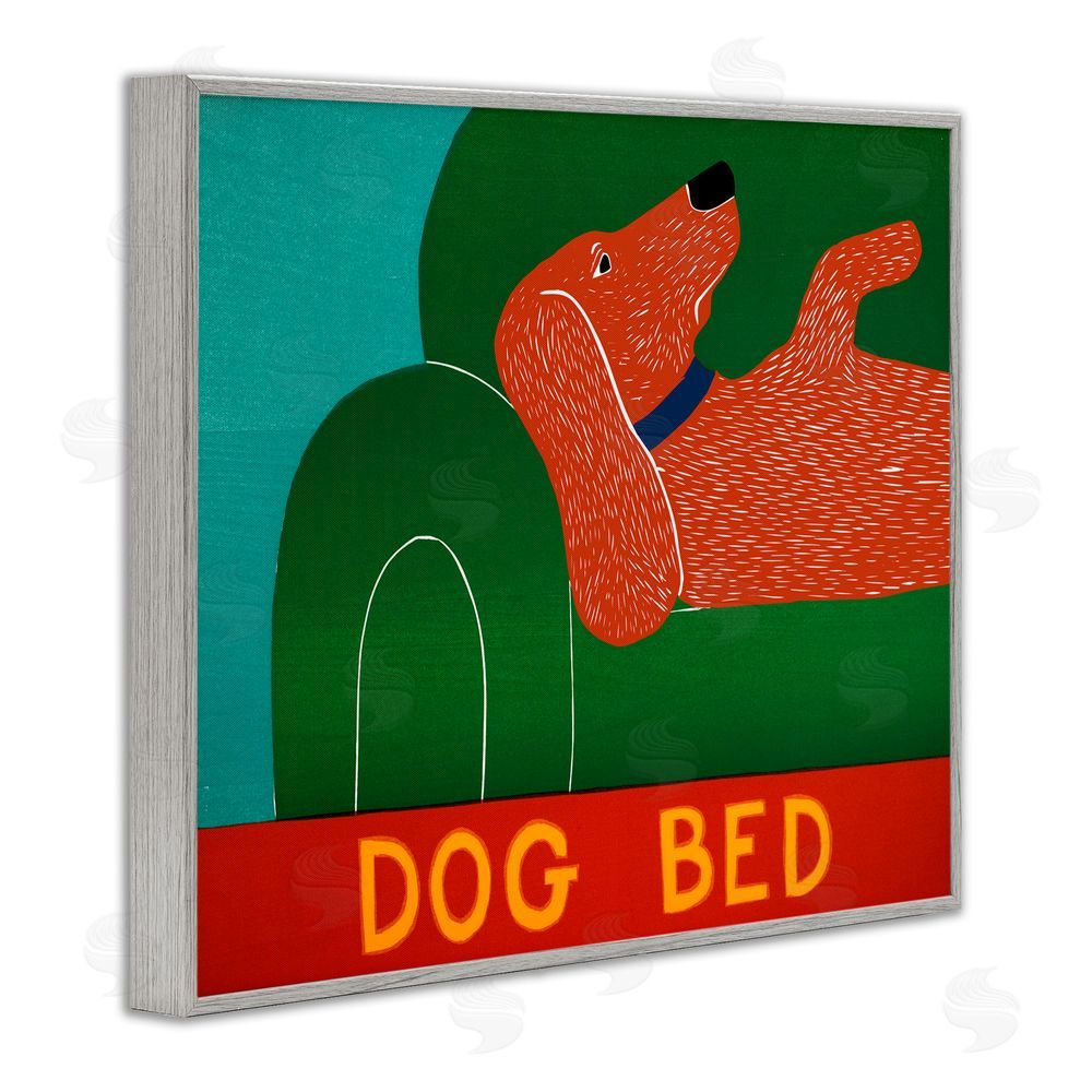 Stephen Huneck Dog Bed Couch Gray Framed Giclee Print Wall Art