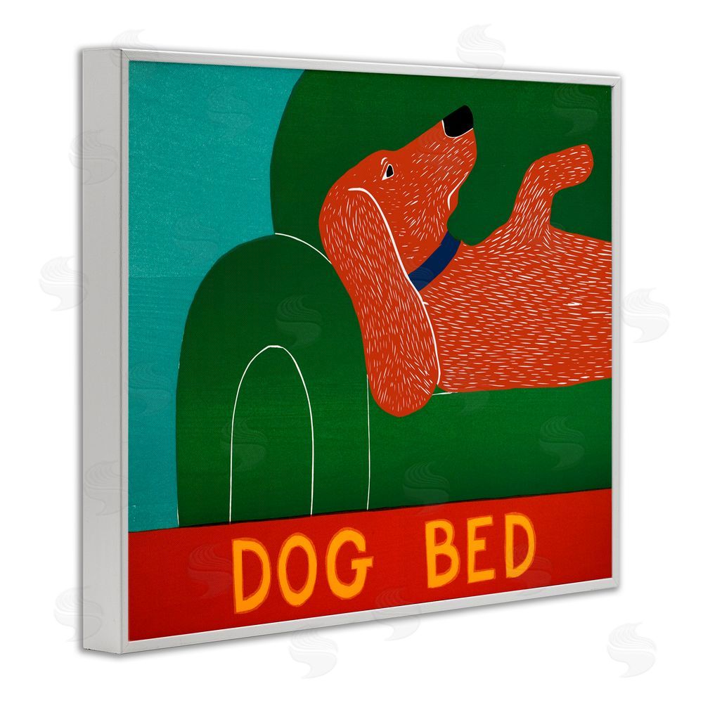 Stephen Huneck Dog Bed Couch White Framed Giclee Print Wall Art
