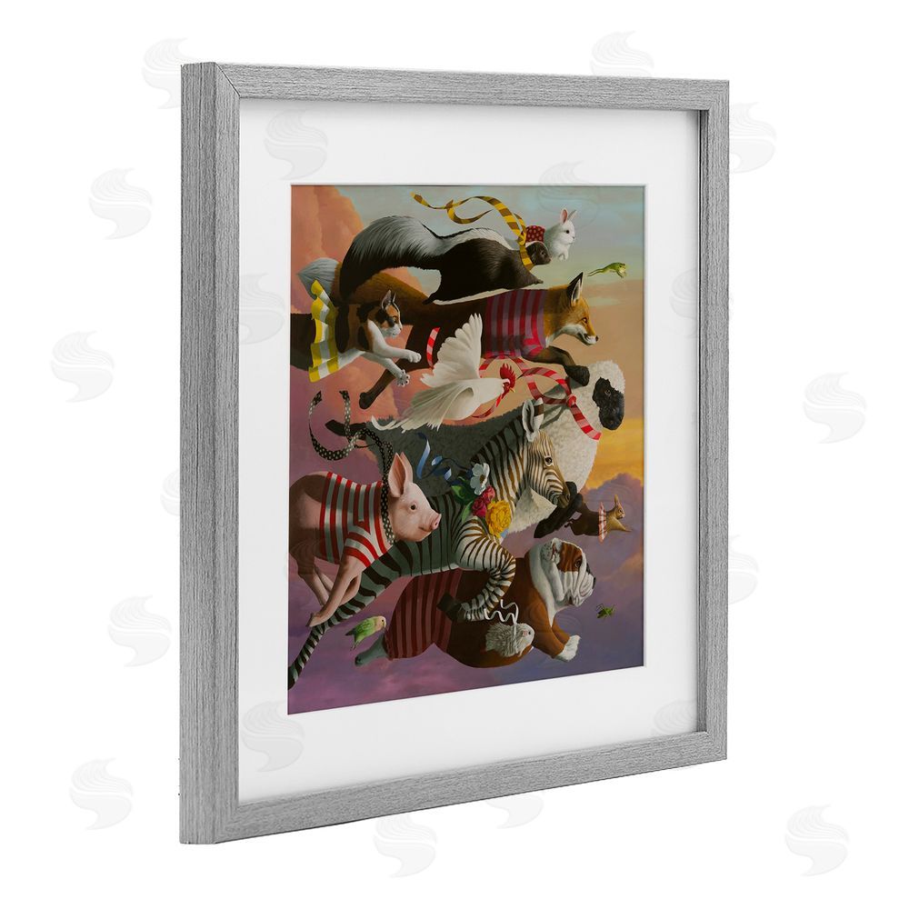 Heather Gauthier Thick As Thieves Animals Gray Framed Print Under Glass Wall Art