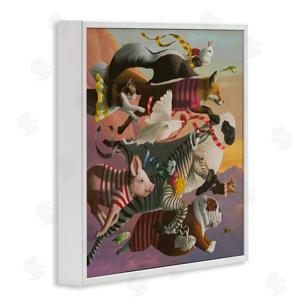 Heather Gauthier Thick As Thieves Animals White Framed Giclee Print Wall Art