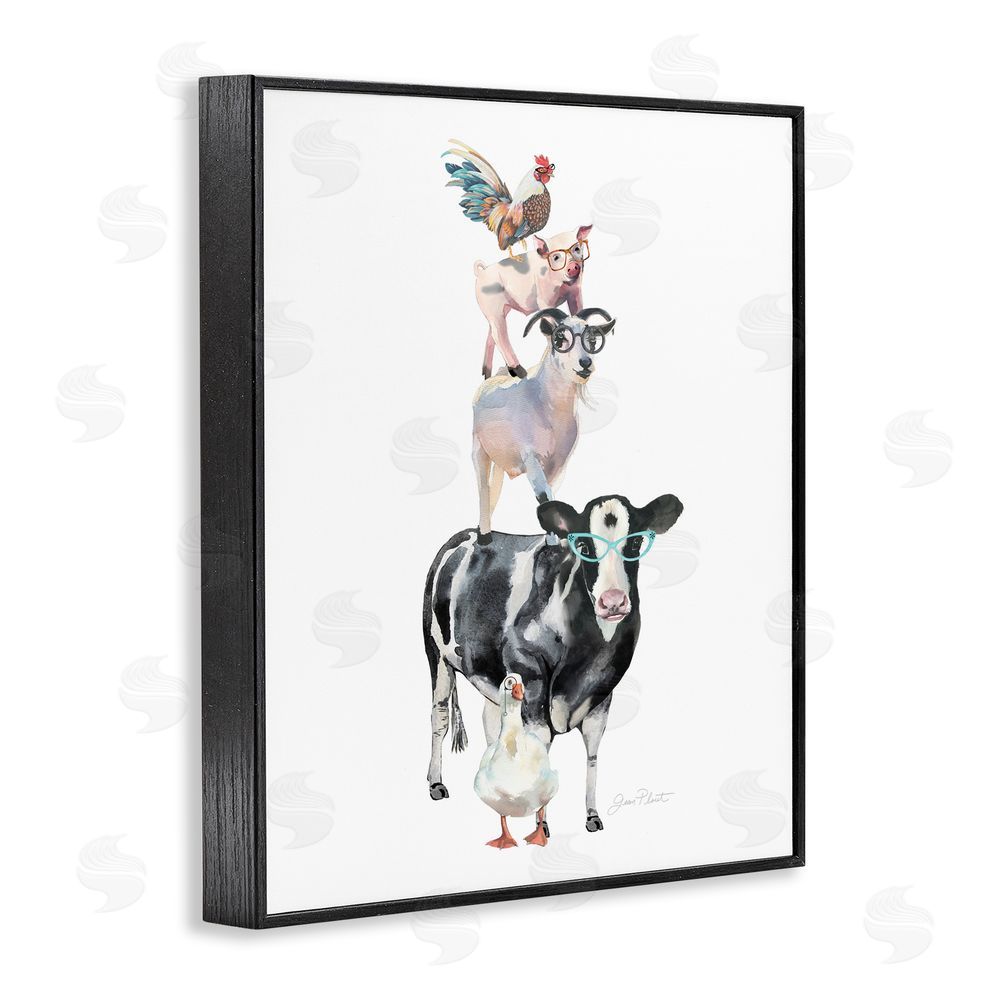 Jean Plout Farm Animal Family Black Framed Giclee Print Wall Art