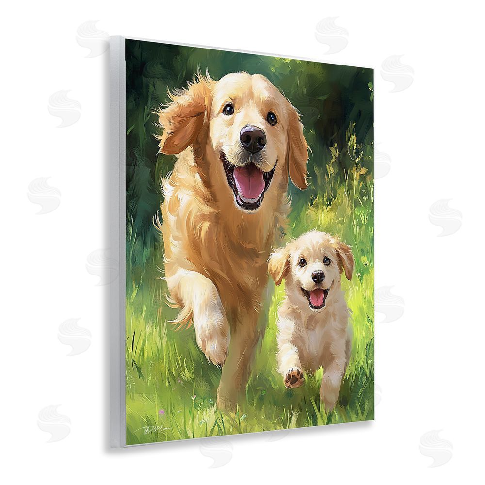 Momart Father & Son Labrador Wooden Wall Plaque Art Print