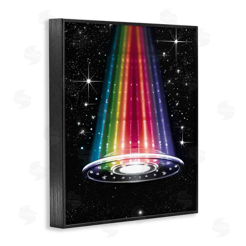 Sasha Rainbow Galaxy UFO Black Framed Giclee Print Wall Art