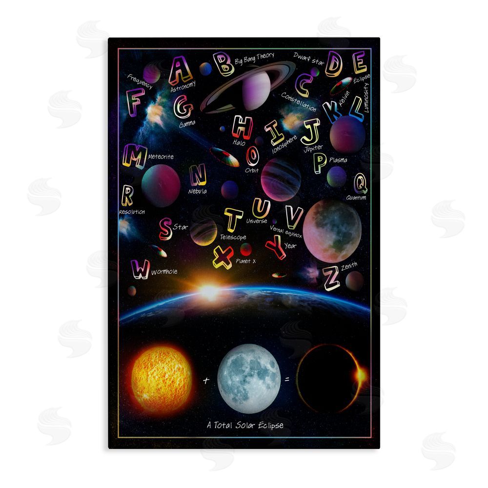 Ali Chris Educational Astronomy Alphabet Stretched Canvas Wall Art Print