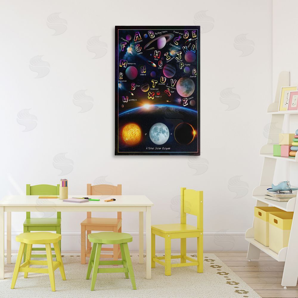 Ali Chris Educational Astronomy Alphabet Stretched Canvas Wall Art Print in Room