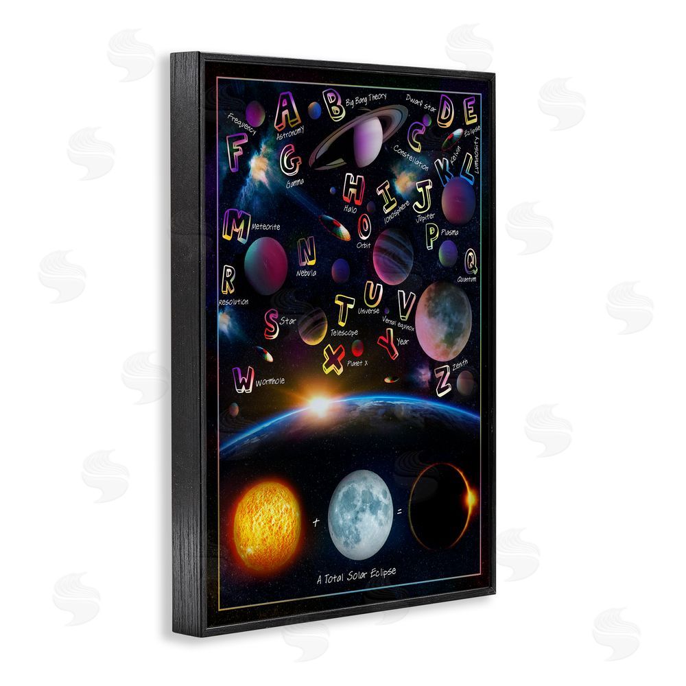Ali Chris Educational Astronomy Alphabet Black Framed Giclee Print Wall Art