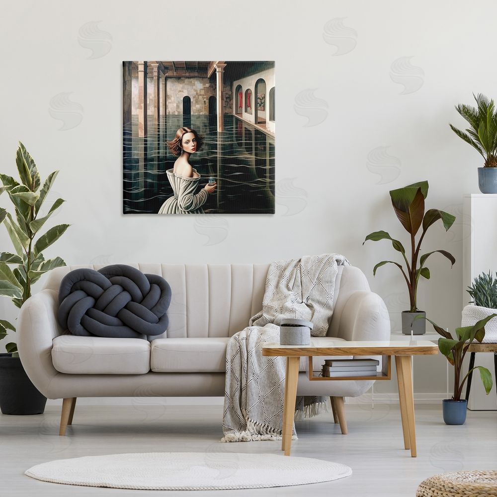Sasha Portal Of Reflections Stretched Canvas Wall Art Print in Room