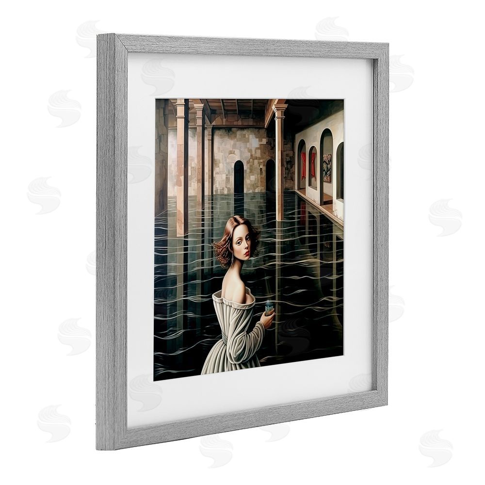 Sasha Portal Of Reflections Gray Framed Print Under Glass Wall Art
