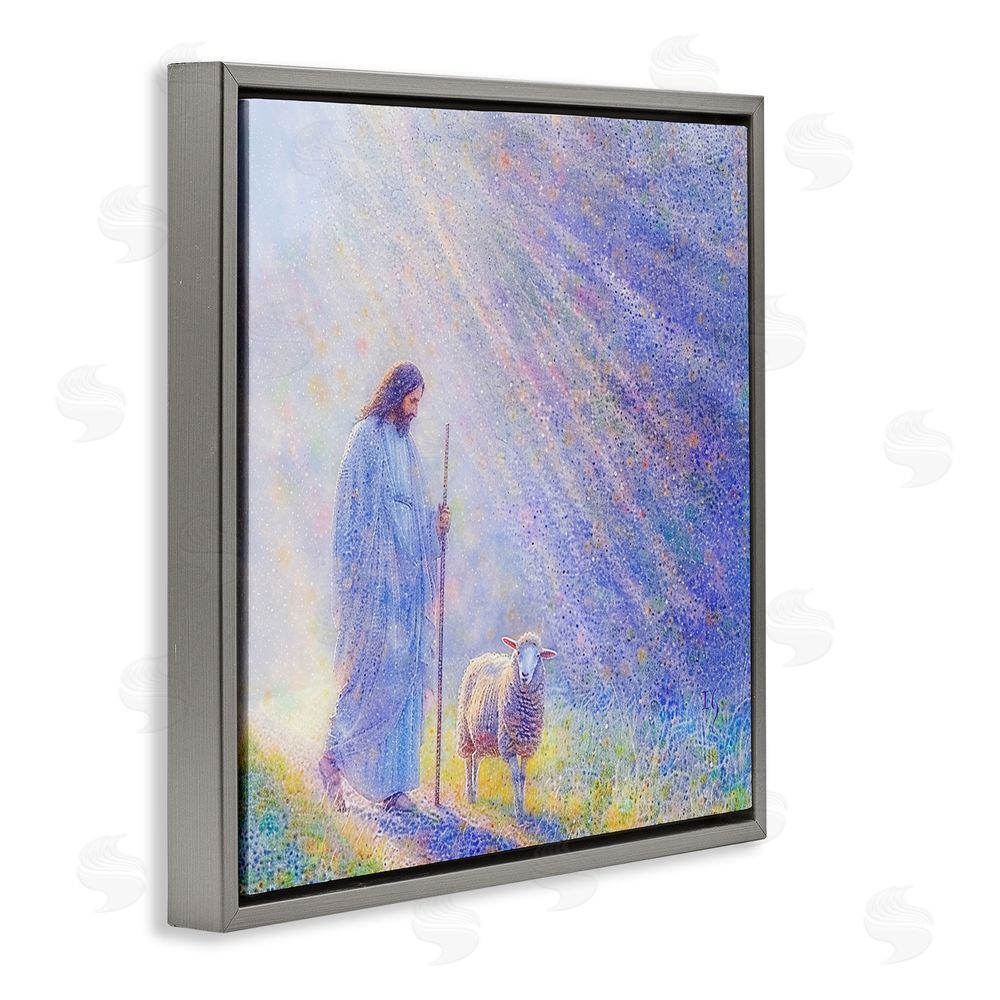Ivan Guaderrama Guiding Light Shepherd Gray Floating Frame Canvas Wall Art Print