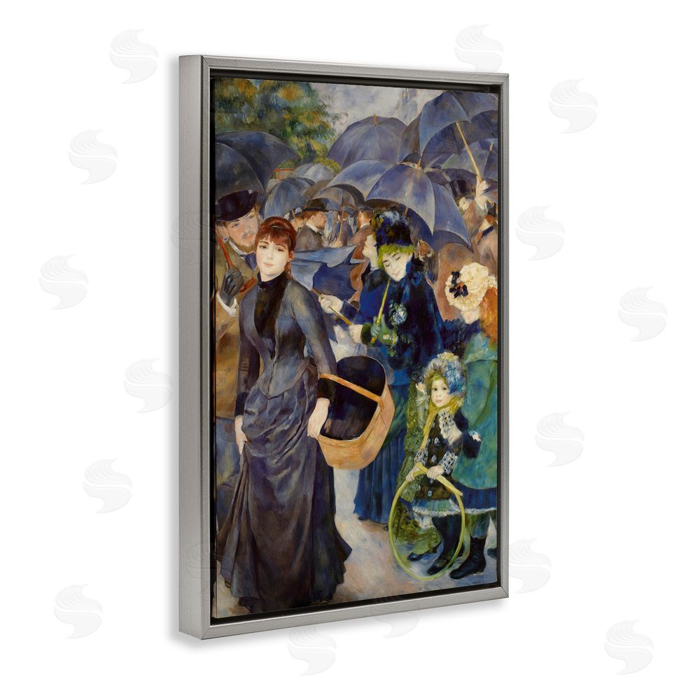 Masters Collection The Umbrellas Renoir Gray Floating Frame Canvas Wall Art Print